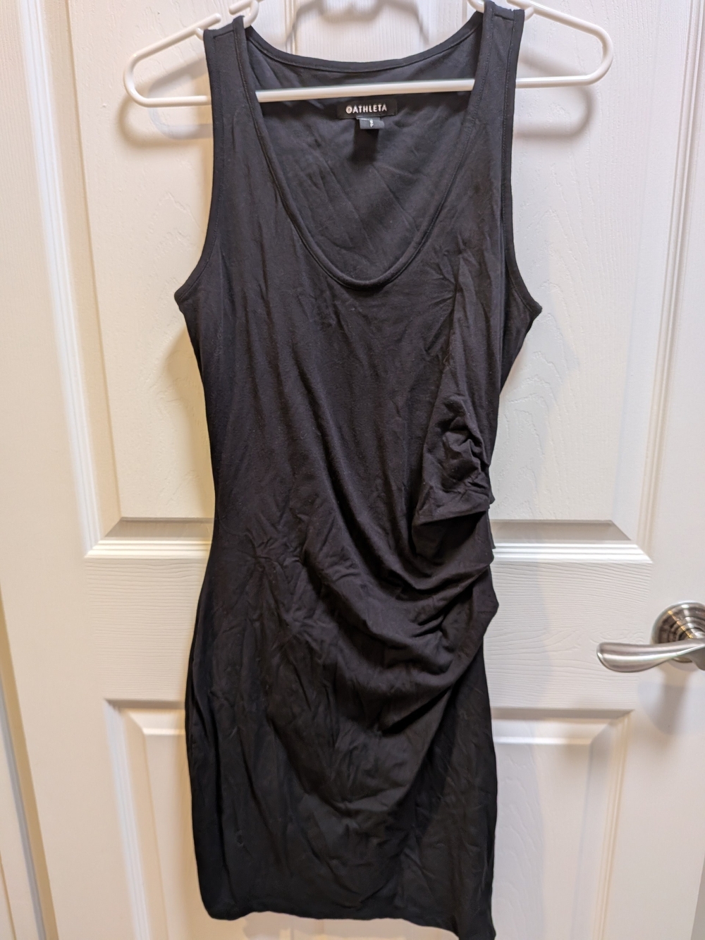 Athleta Della Black Ruched Tank Mini Dress Size Small